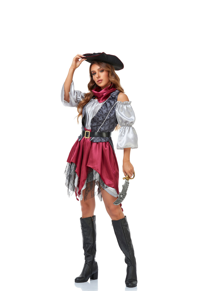 Halloween Pirate Cosplay Costume Adult Captain Cosplay Fancy Dress Party Outfit